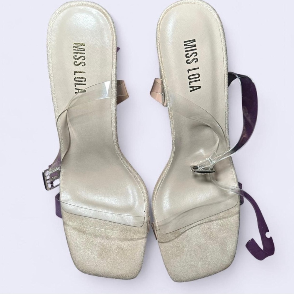 Miss Lola Nude Clear Heels
